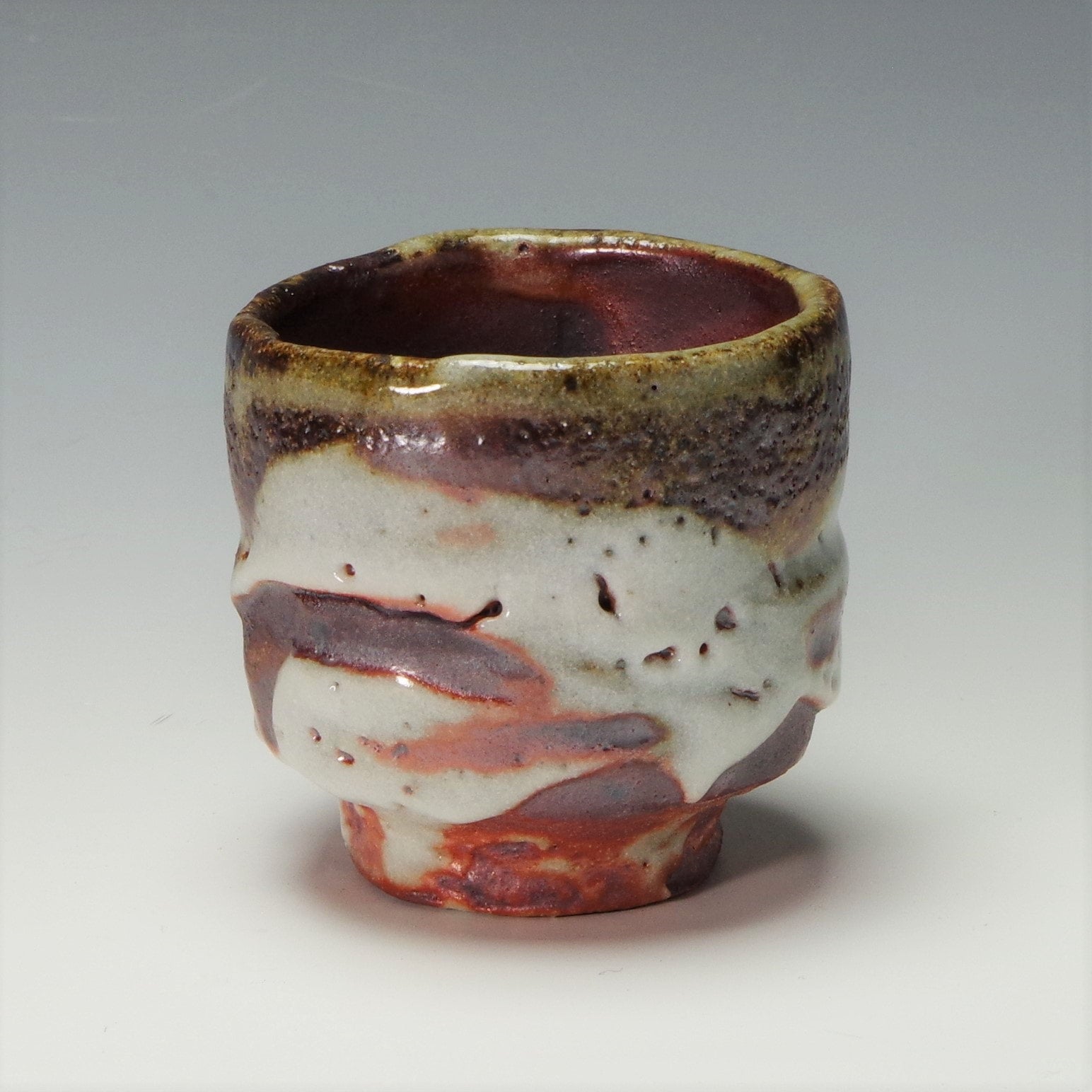 松崎健　志野香合　共箱 松崎健 志野香合 共箱