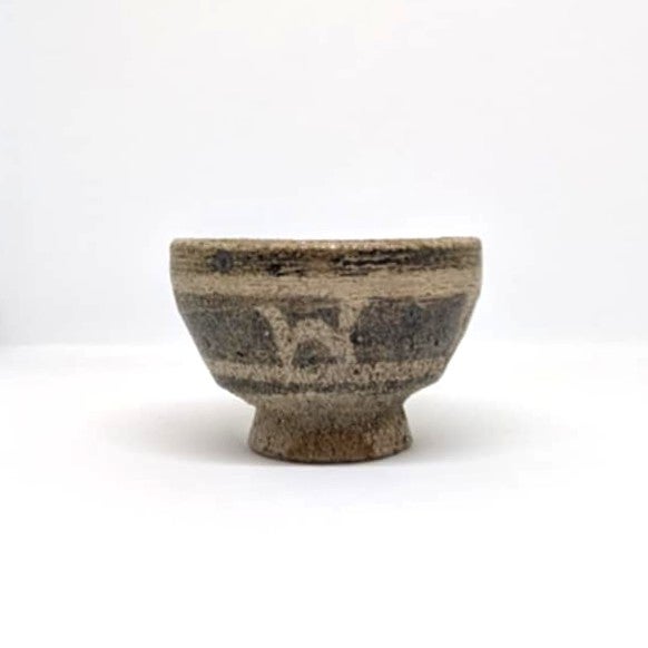 濱田篤哉 草花紋 柿釉 湯呑み