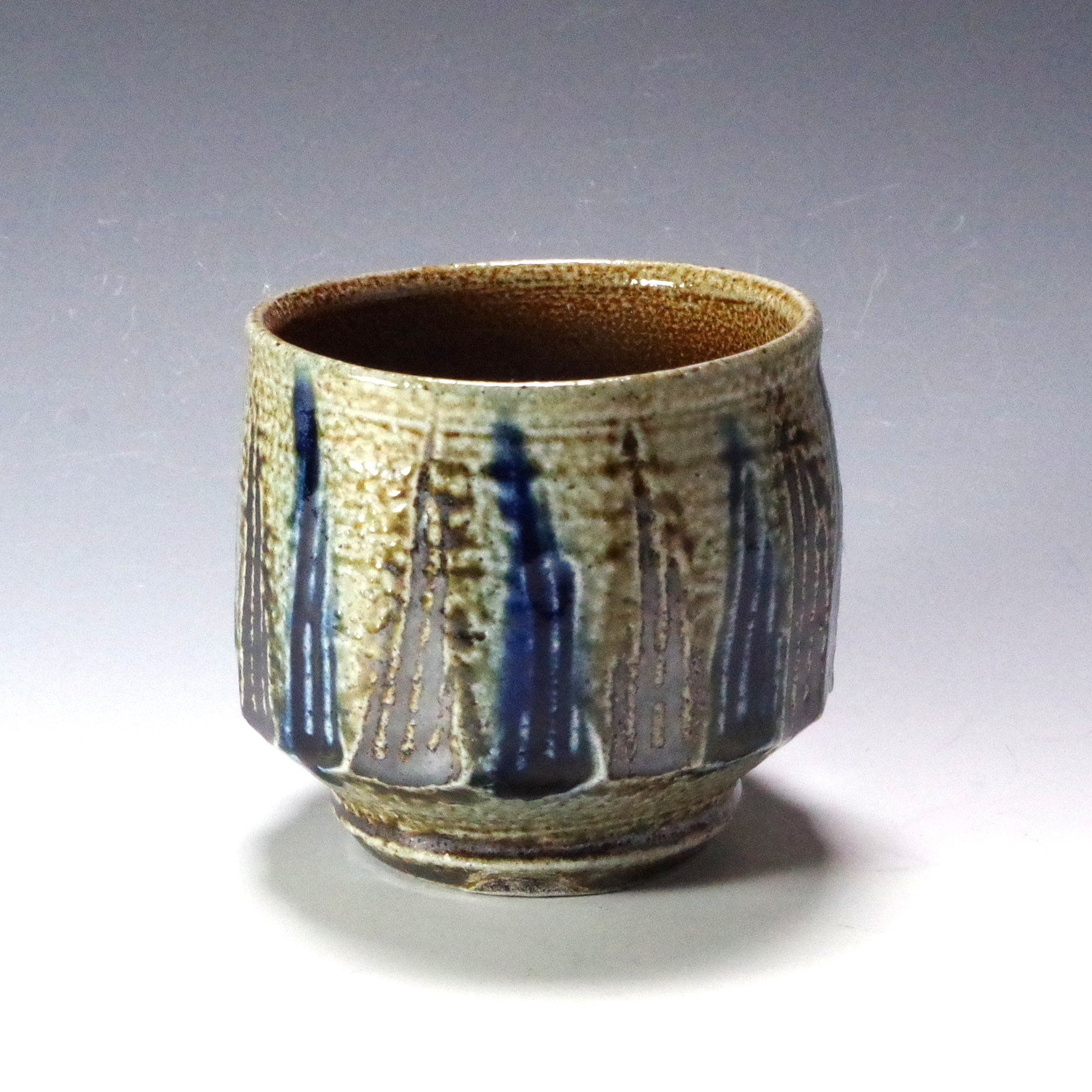 浜田庄司黒釉茶盌人間国宝 濱田友緒 造 （浜田友緒） 地